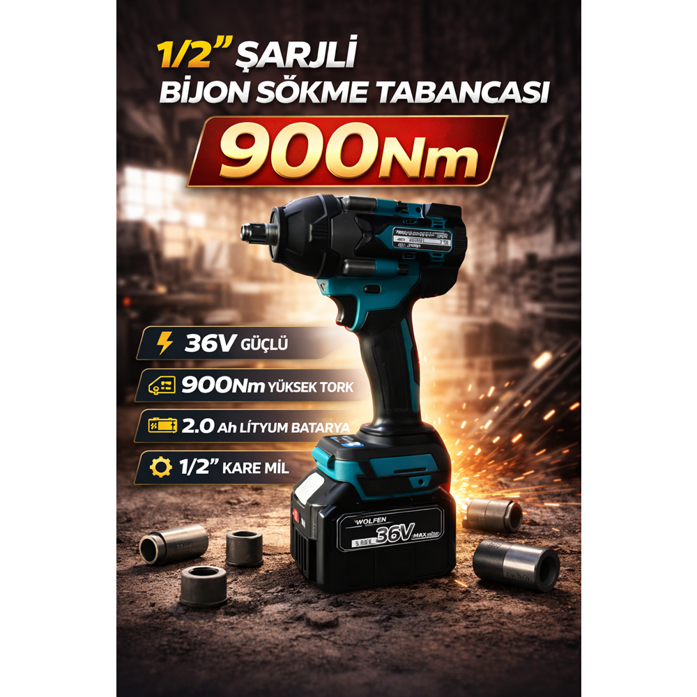 1/2 ŞARJLI BİJON SÖKME TABANCASI 900NM