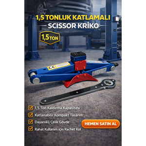 KRİKO 1,5 TONLUK KATLAMALI SCISSOR KRİKO